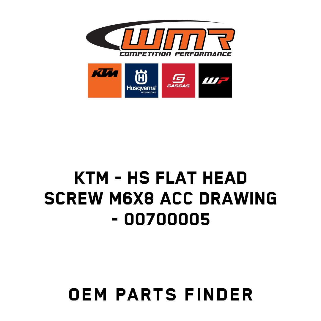 HS flat head screw M6x8 acc drawing