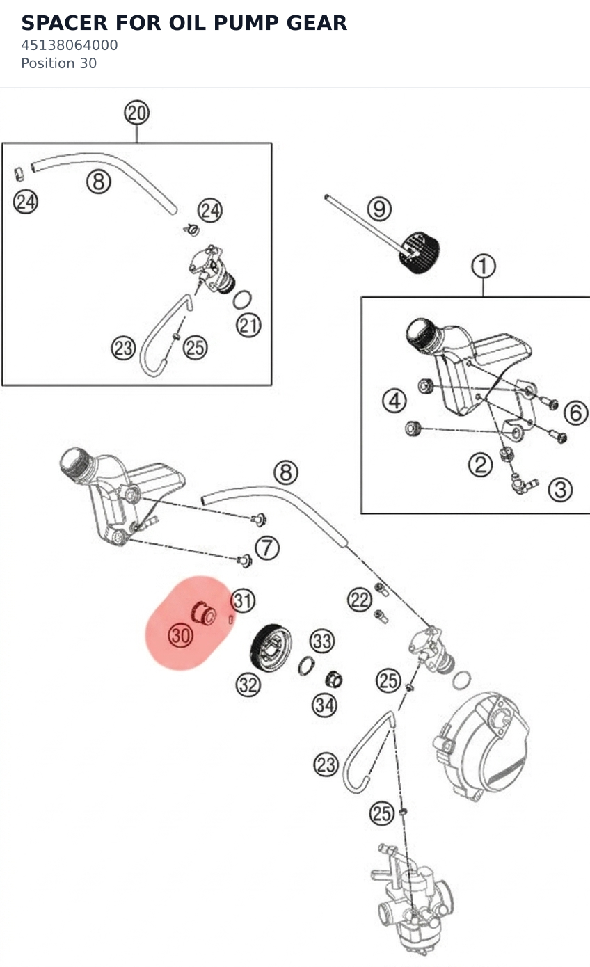Diagram preview: SPACER FOR OIL PUMP GEAR (45138064000)
