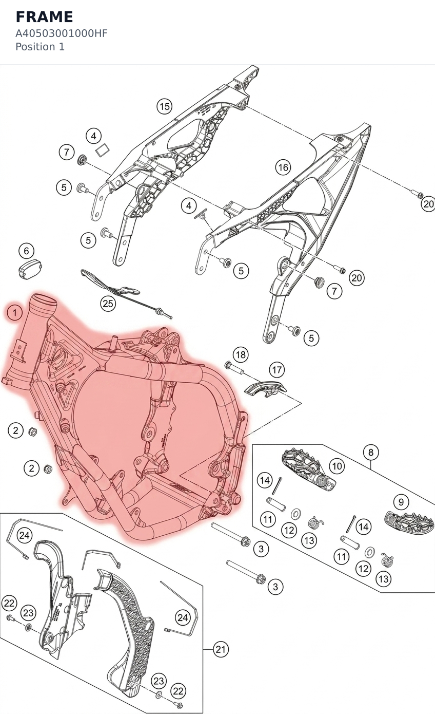 Diagram preview: FRAME (A40503001000HF)