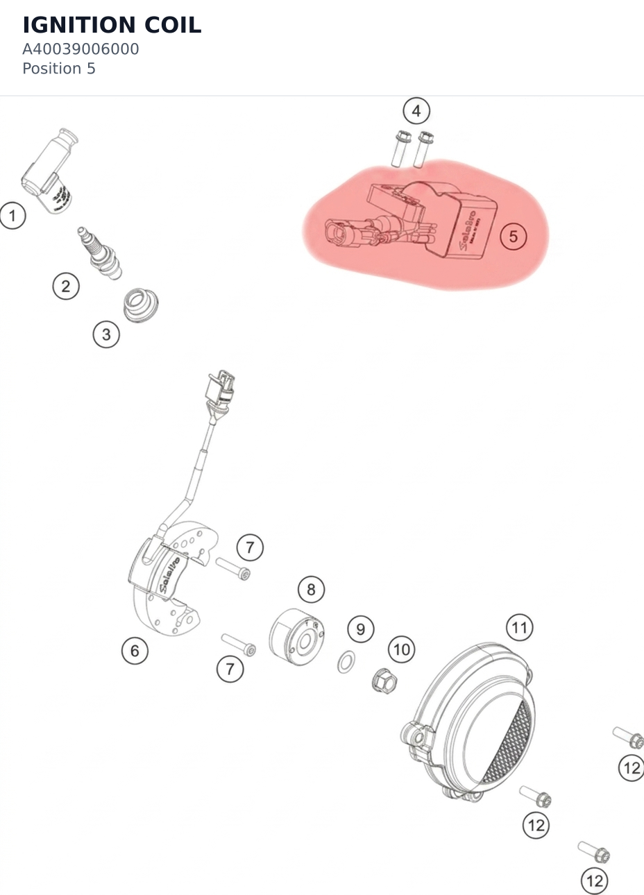 Diagram preview: IGNITION COIL (A40039006000)