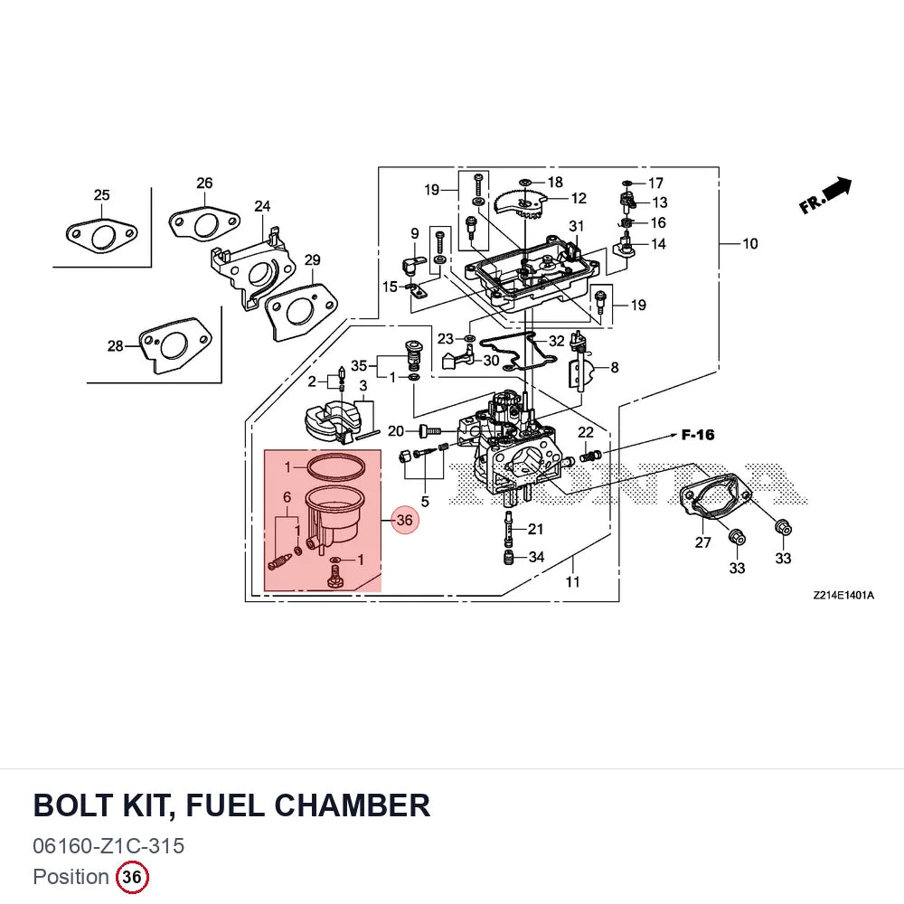 BOLT KIT, FUEL CHAMBER