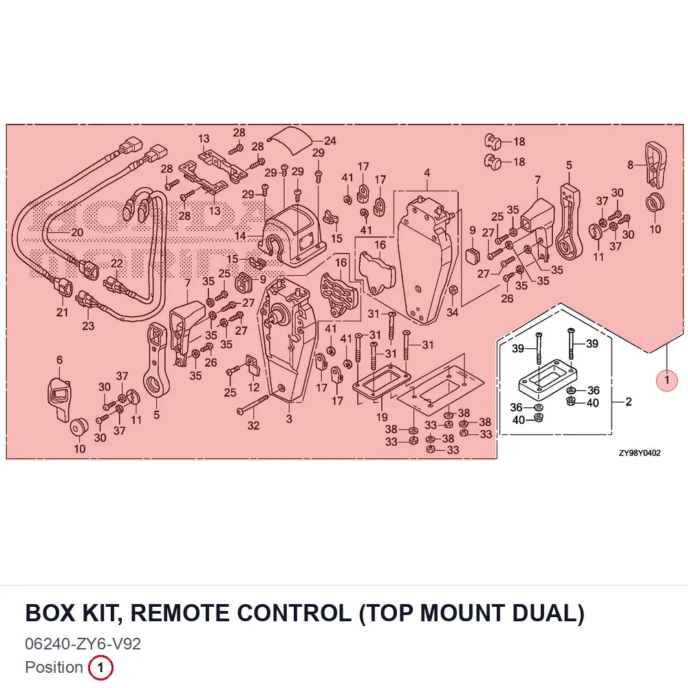 BOX KIT, REMOTE CONTROL (TOP MOUNT DUAL)