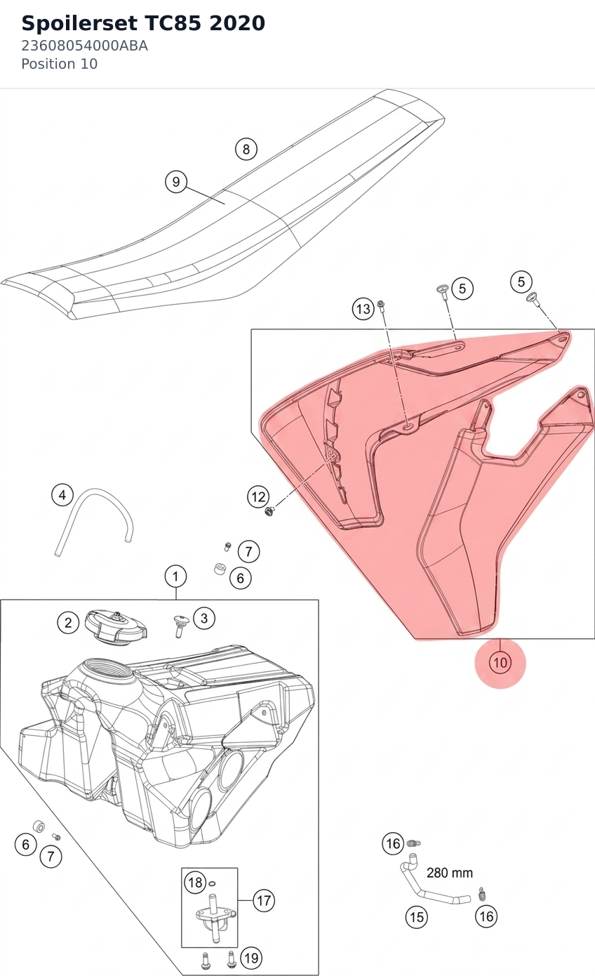 Diagram preview: Spoilerset TC85 2020 (23608054000ABA)