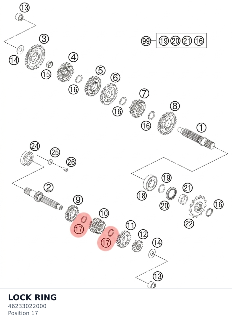 Diagram preview: LOCK RING (46233022000)