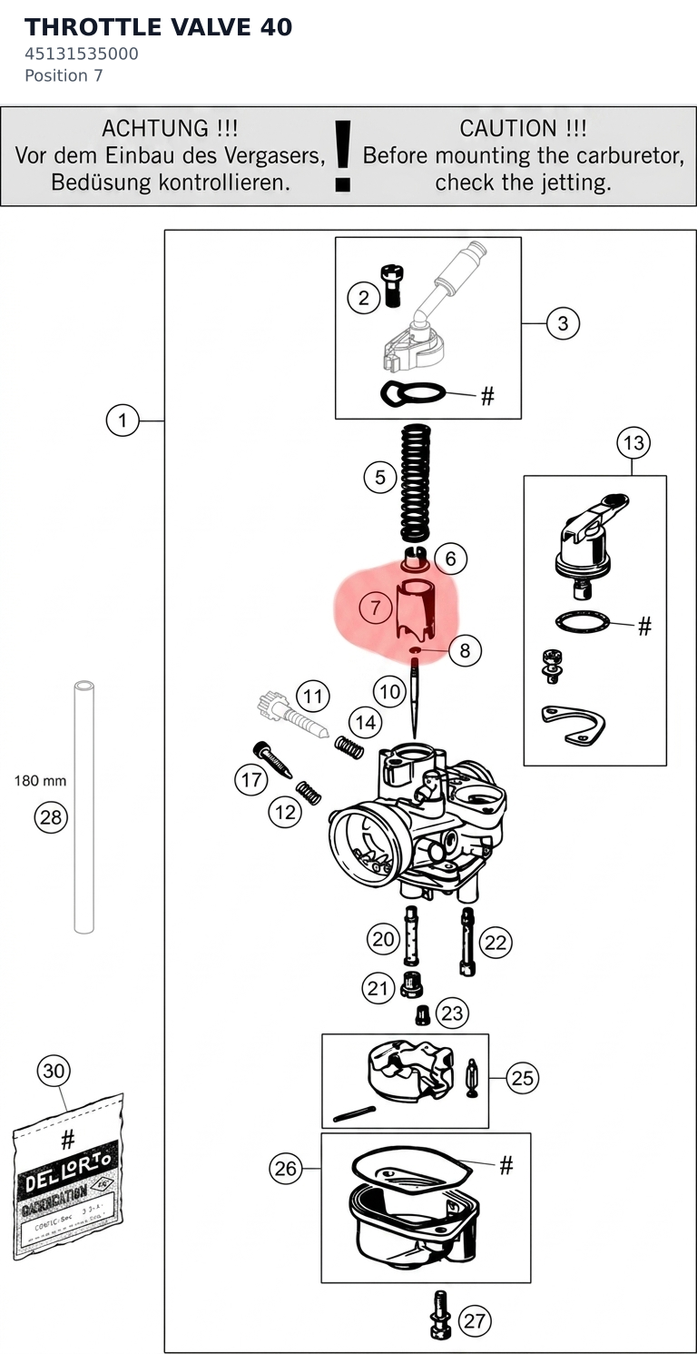 Diagram preview: THROTTLE VALVE 40 (45131535000)