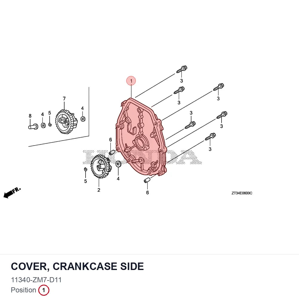 COVER, CRANKCASE SIDE