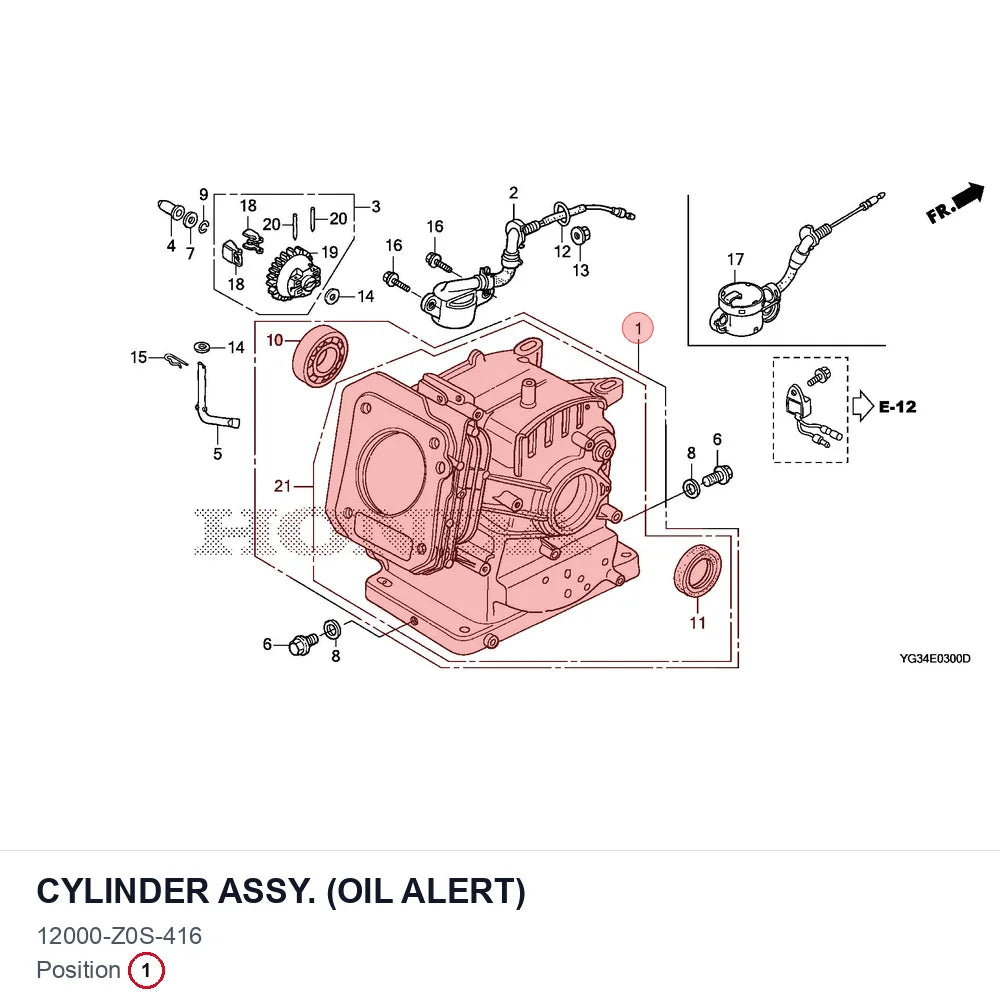 CYLINDER ASSY. (OIL ALERT)