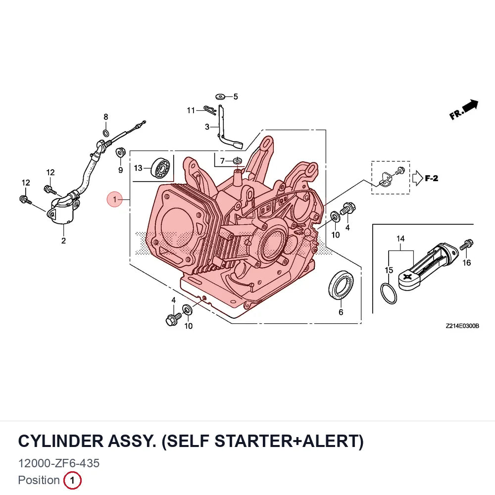CYLINDER ASSY. (SELF STARTER+ALERT)