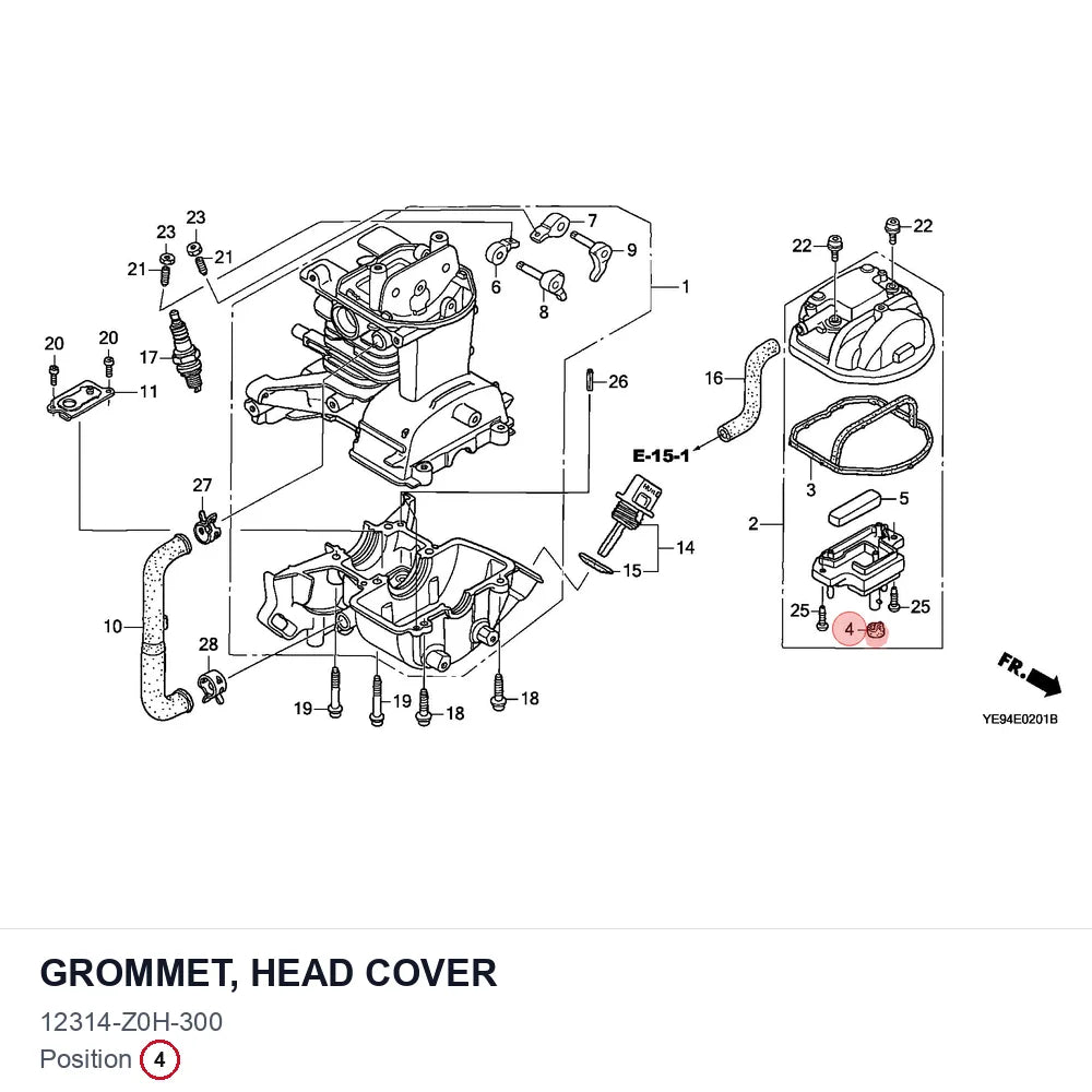 GROMMET, HEAD COVER