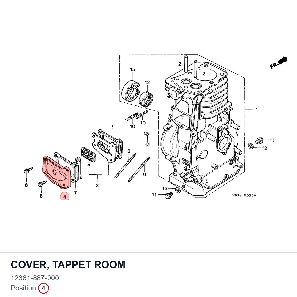 COVER, TAPPET ROOM
