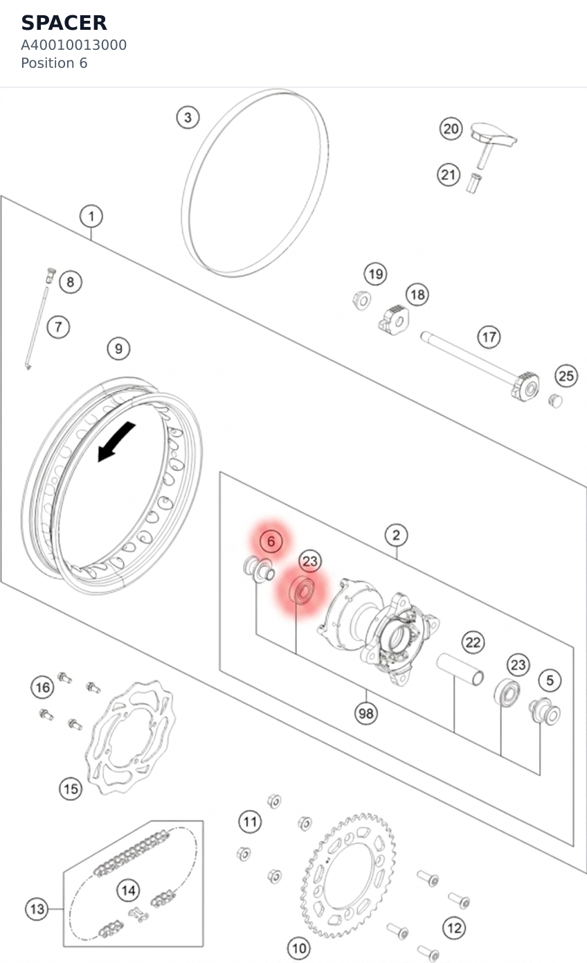 Diagram preview: SPACER (A40010013000)