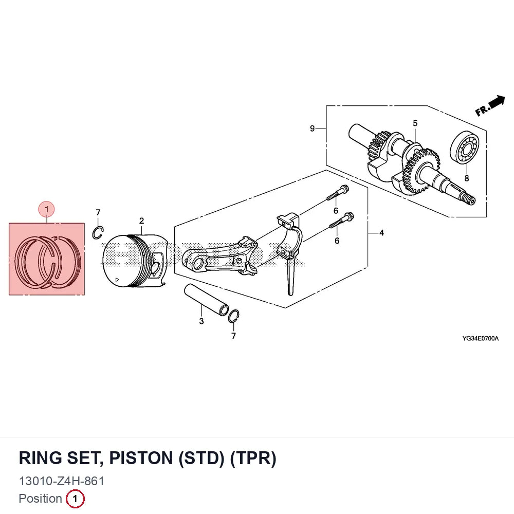 RING SET, PISTON (STD) (TPR)