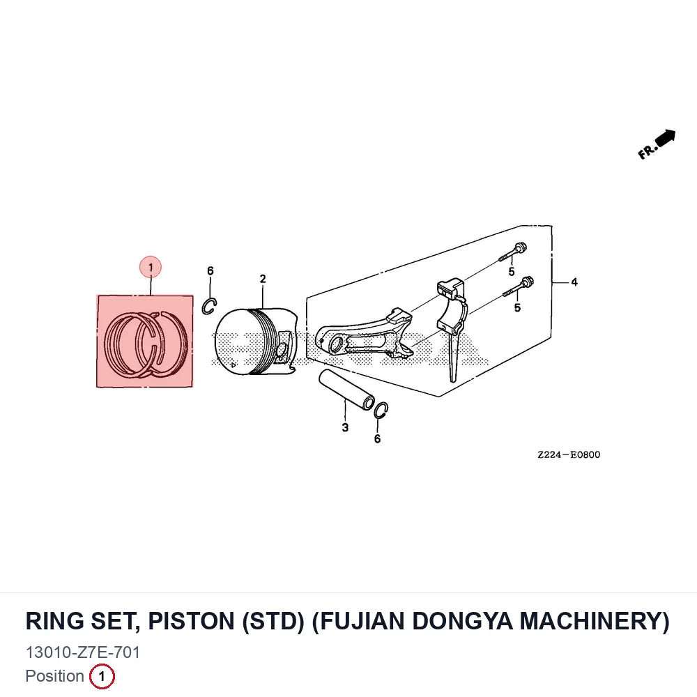 RING SET, PISTON (STD) (FUJIAN DONGYA MACHINERY)