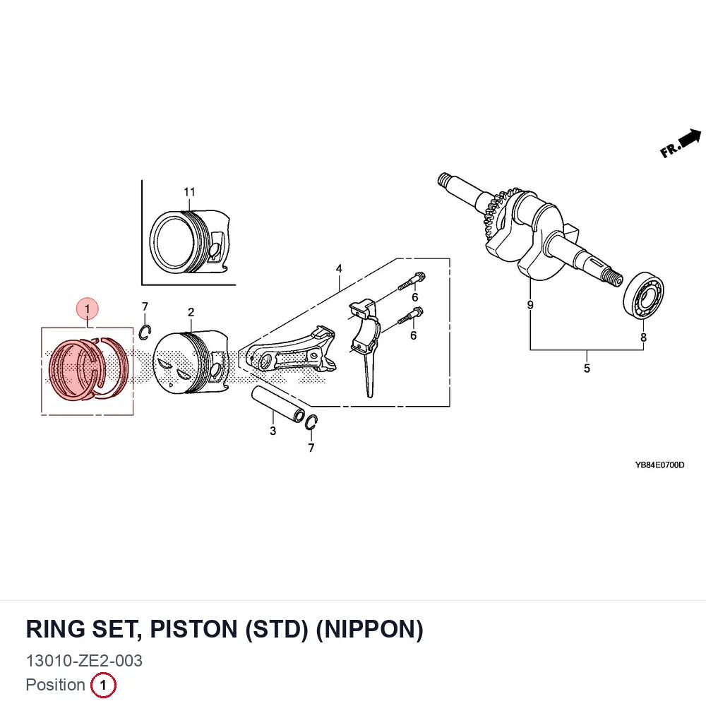RING SET, PISTON (STD) (NIPPON)