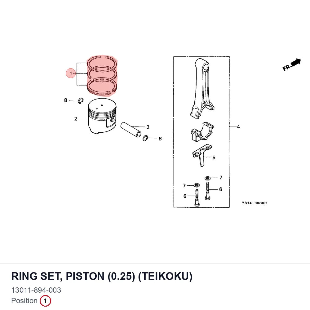 RING SET, PISTON (0.25) (TEIKOKU)