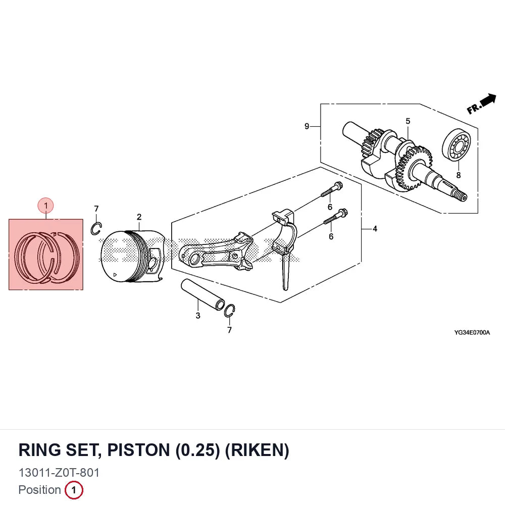 RING SET, PISTON (0.25) (RIKEN)