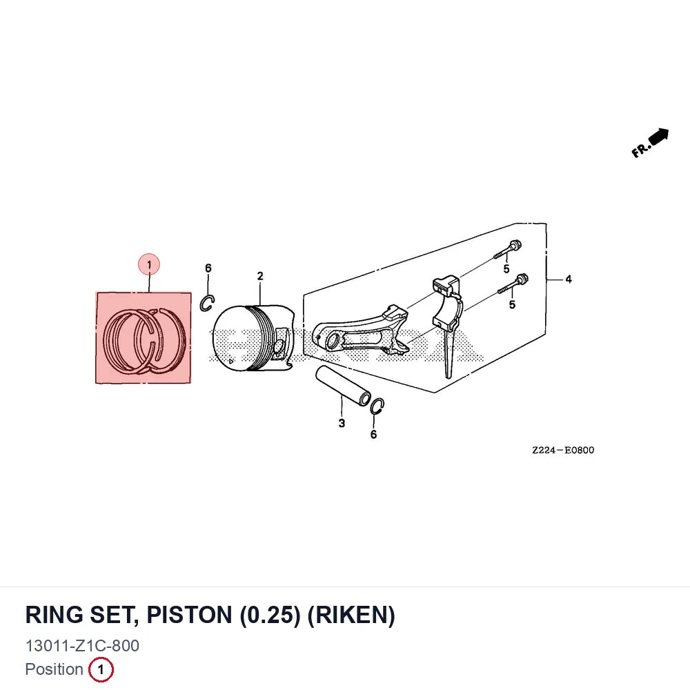 RING SET, PISTON (0.25) (RIKEN)