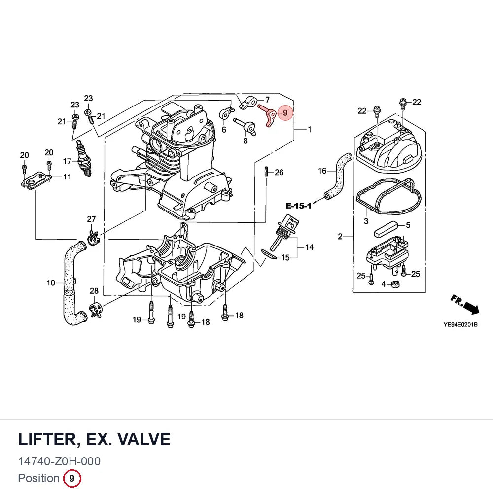 LIFTER, EX. VALVE