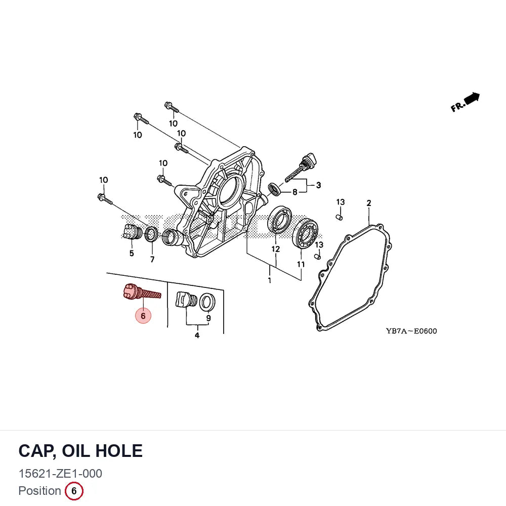 CAP, OIL HOLE