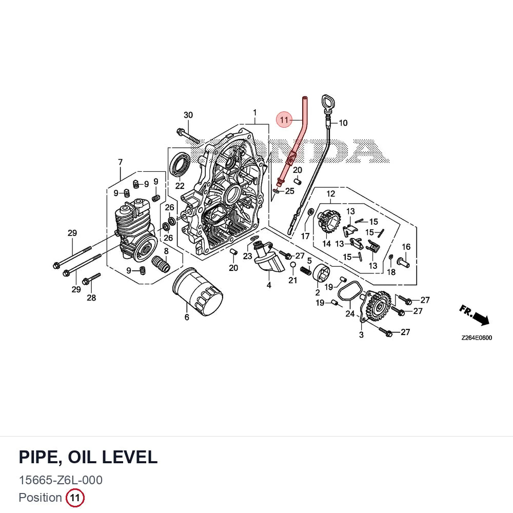 PIPE, OIL LEVEL