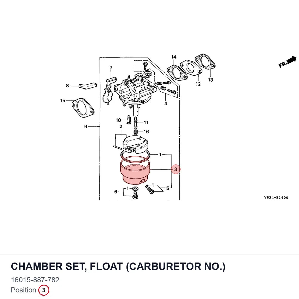 CHAMBER SET, FLOAT (CARBURETOR NO.)
