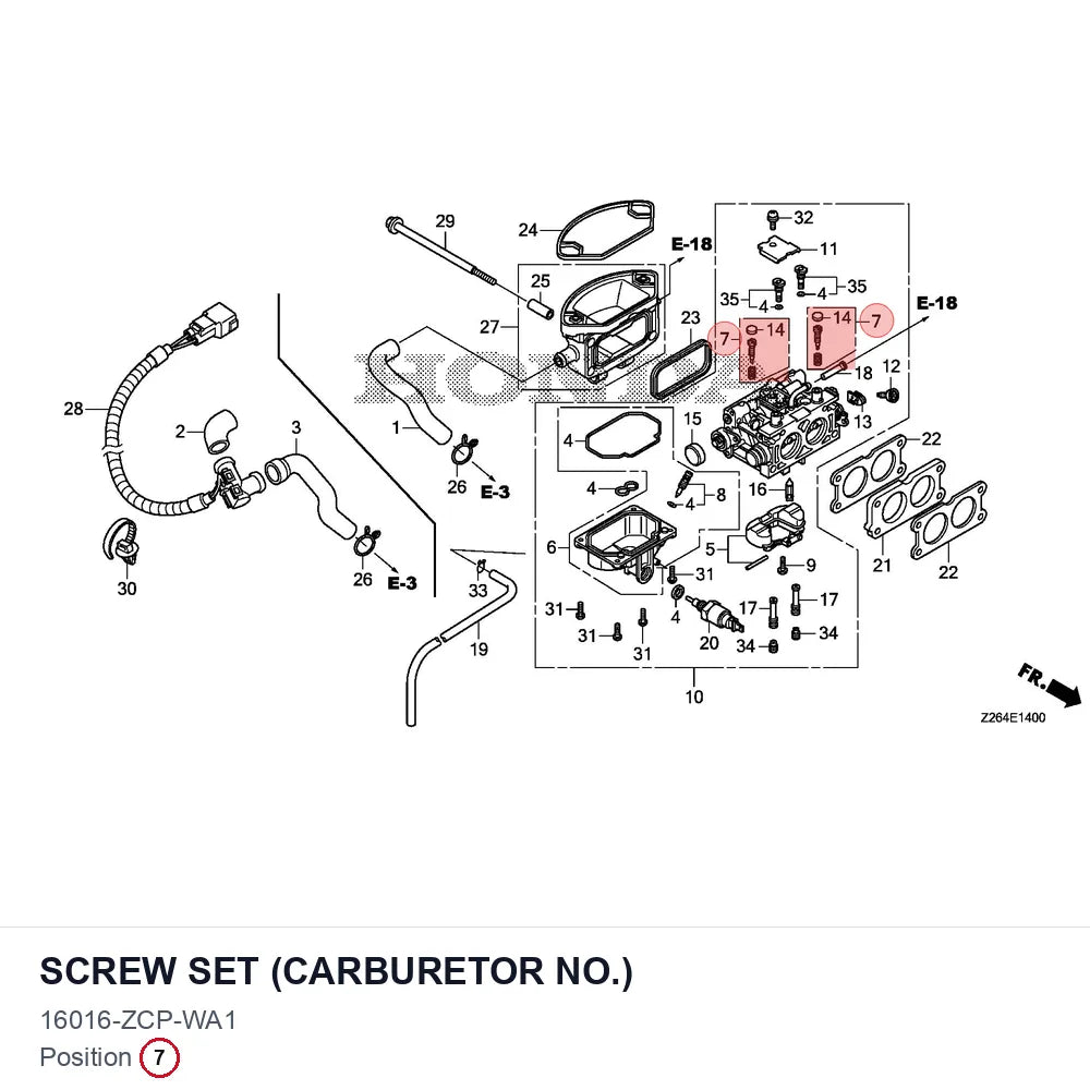 SCREW SET (CARBURETOR NO.)