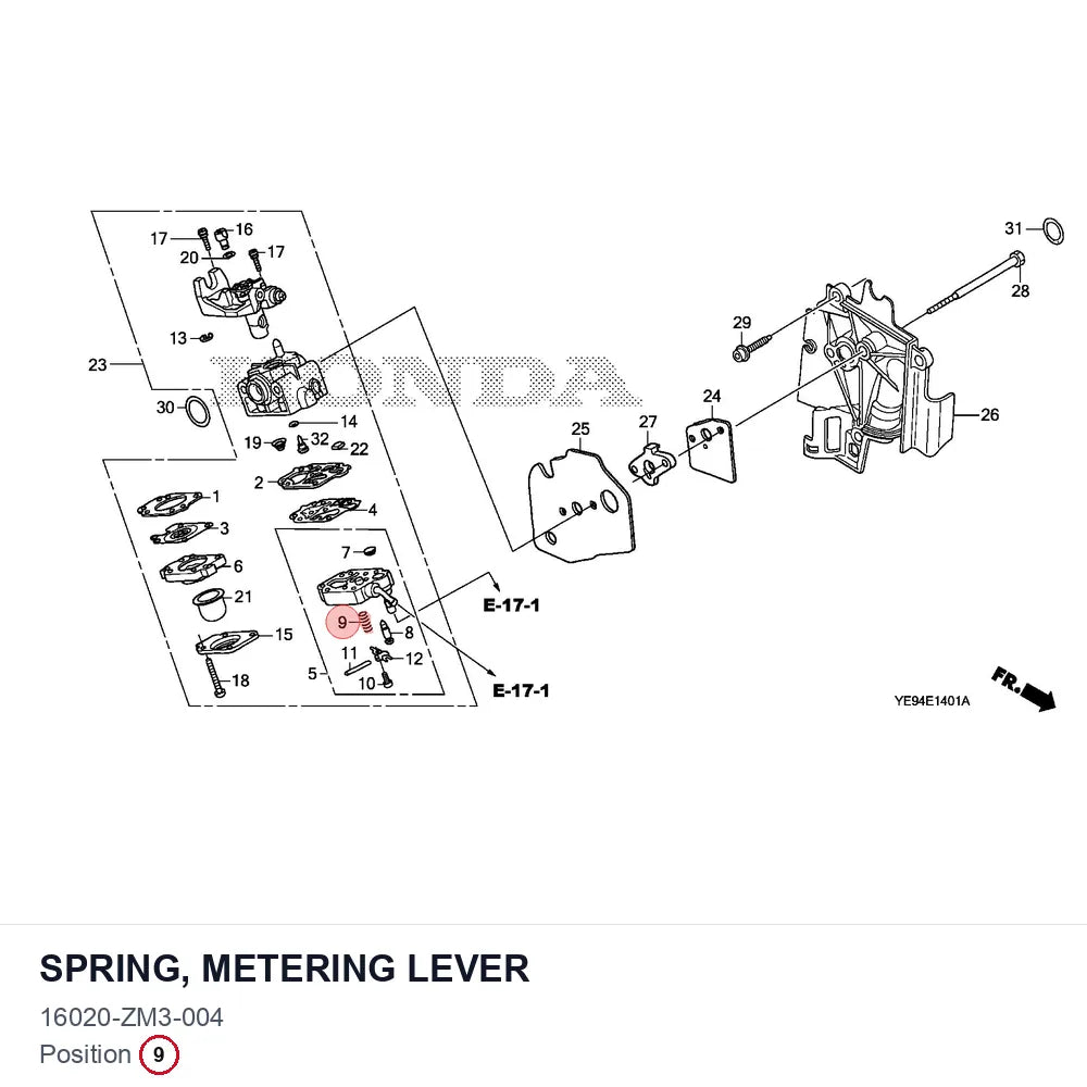 SPRING, METERING LEVER