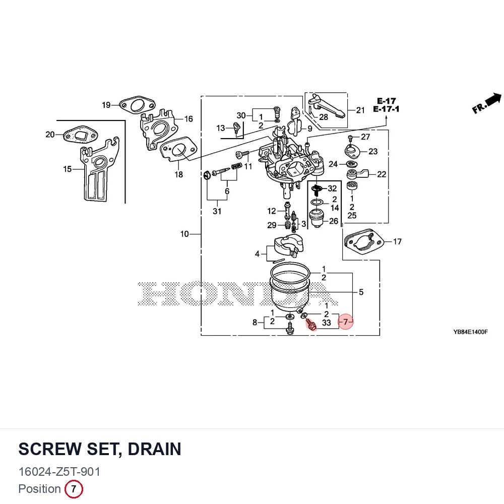 SCREW SET, DRAIN