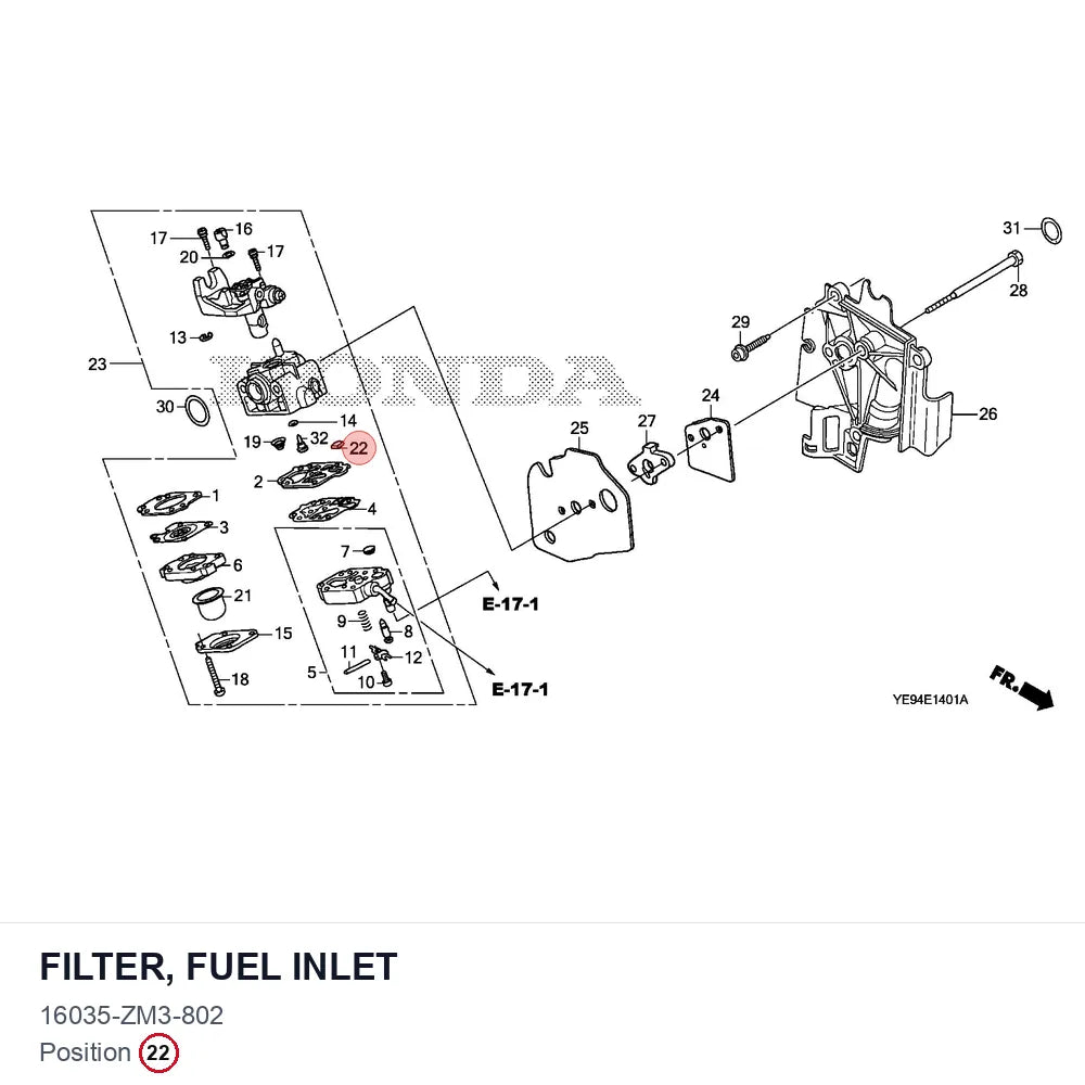 FILTER, FUEL INLET