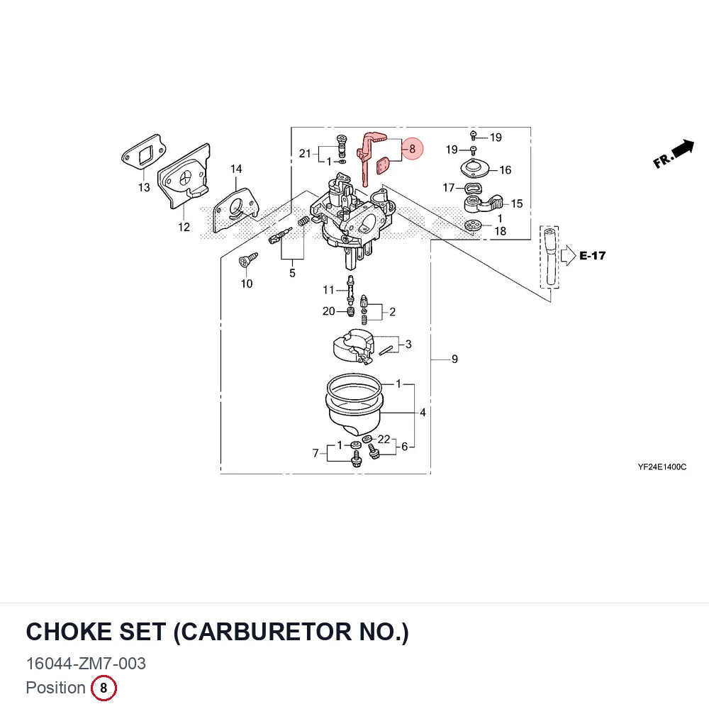 CHOKE SET (CARBURETOR NO.)
