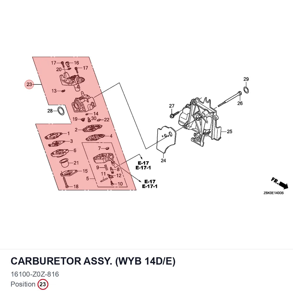 CARBURETOR ASSY. (WYB 14D/E)