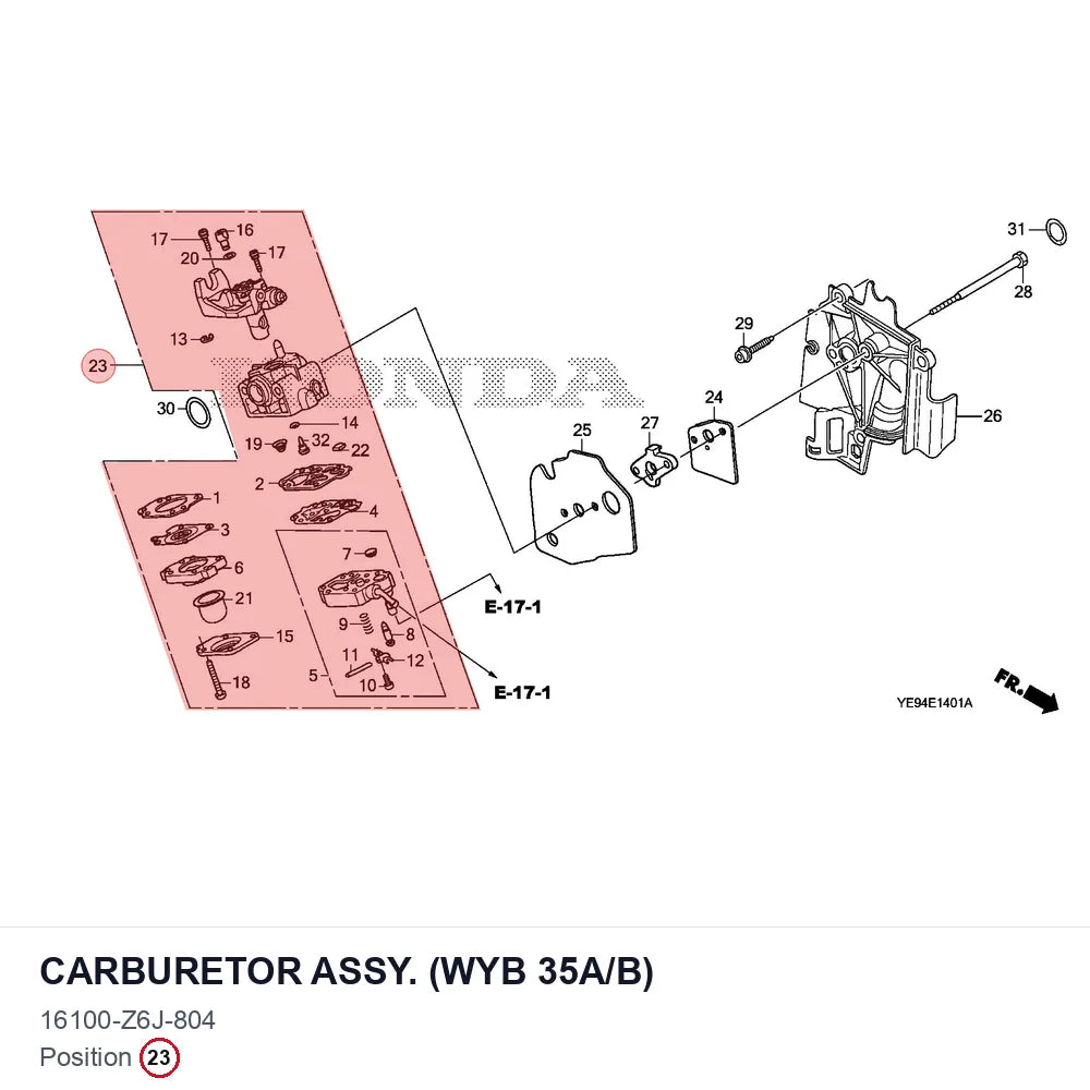 CARBURETOR ASSY. (WYB 35A/B)