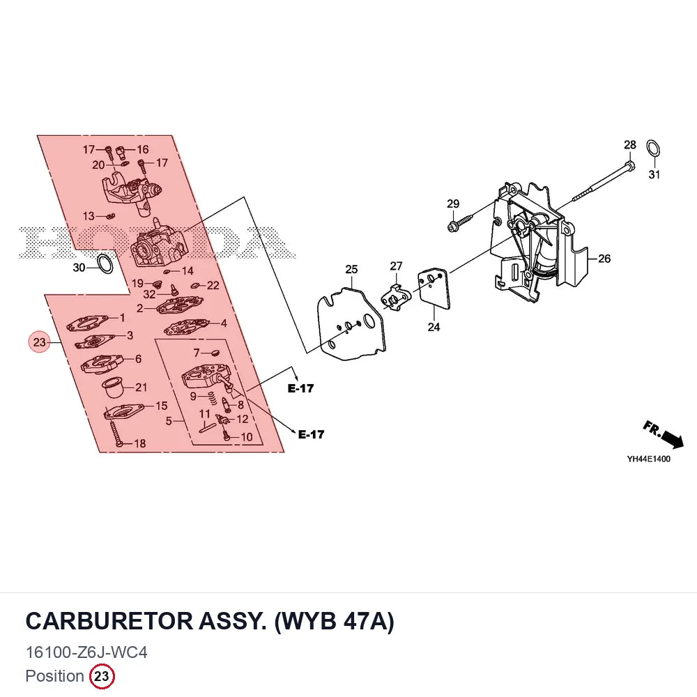 CARBURETOR ASSY. (WYB 47A)