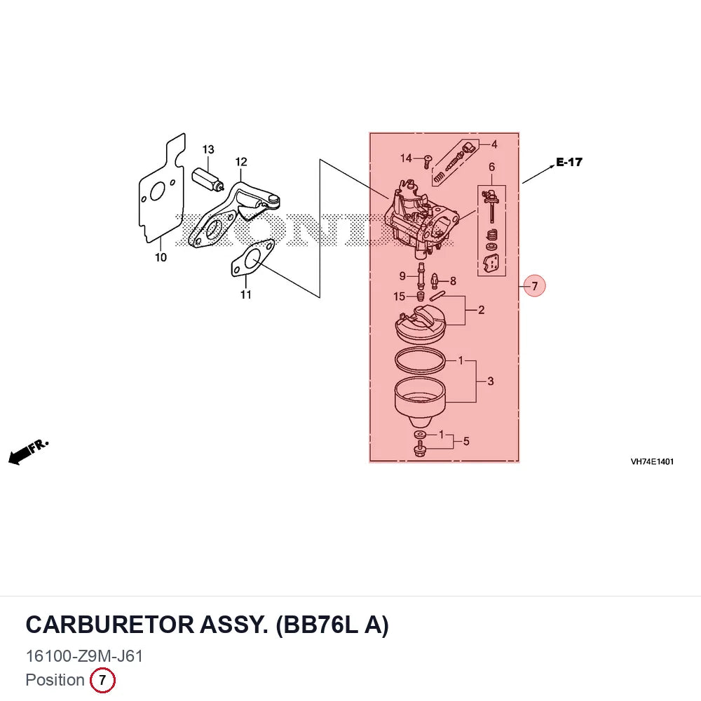 CARBURETOR ASSY. (BB76L A)