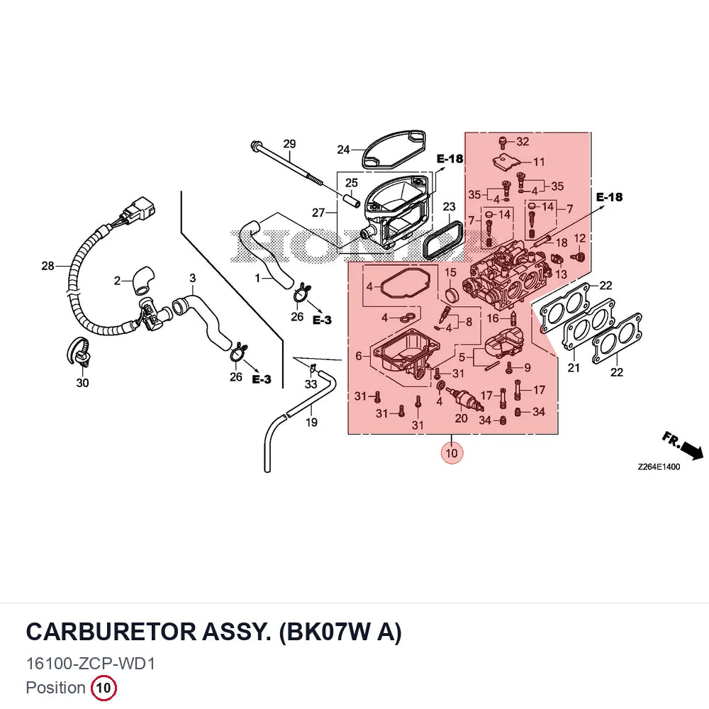 CARBURETOR ASSY. (BK07W A)