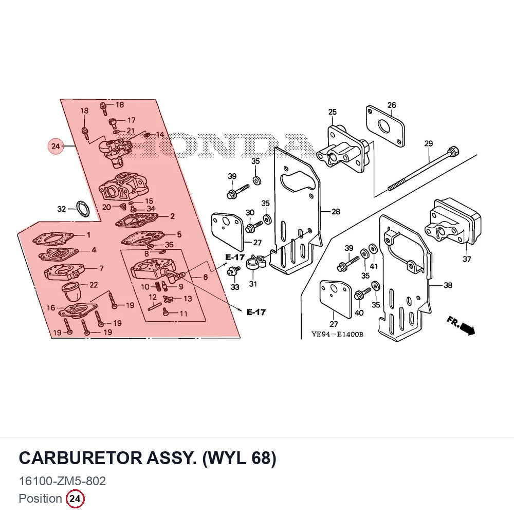CARBURETOR ASSY. (WYL 68)