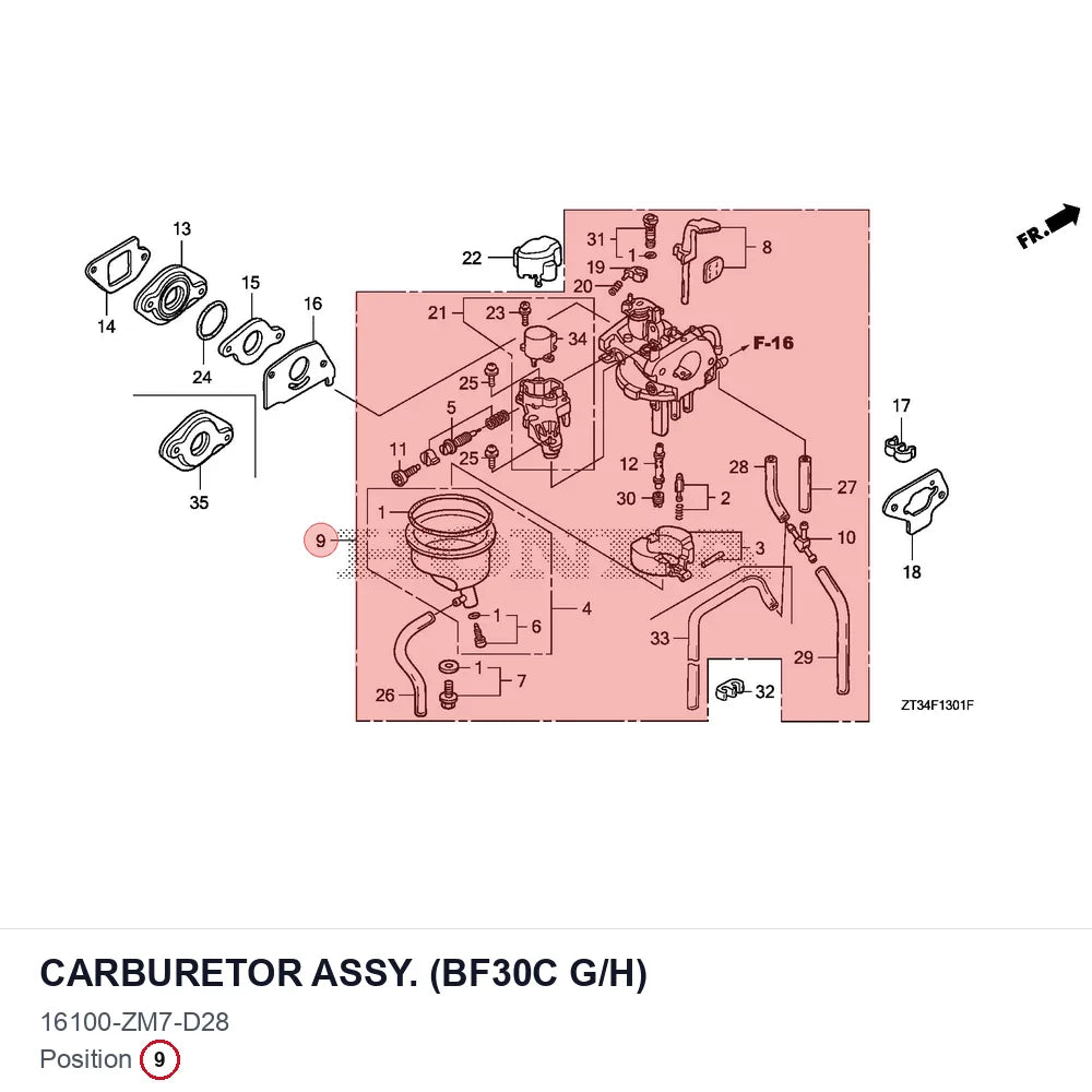 CARBURETOR ASSY. (BF30C G/H)