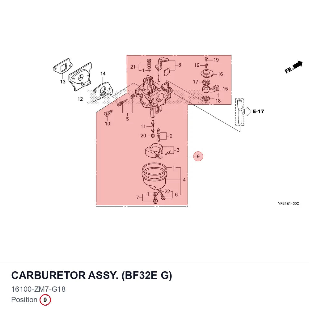 CARBURETOR ASSY. (BF32E G)
