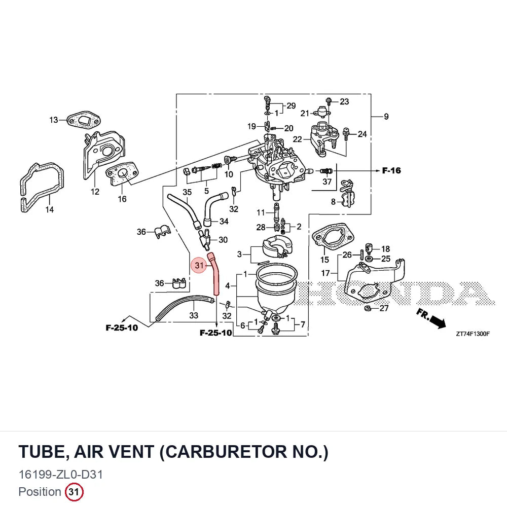 TUBE, AIR VENT (CARBURETOR NO.)