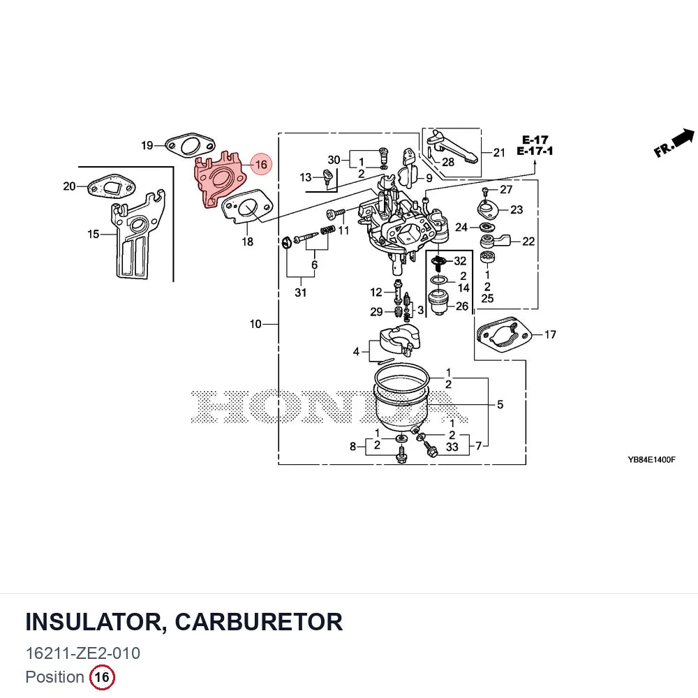 INSULATOR, CARBURETOR