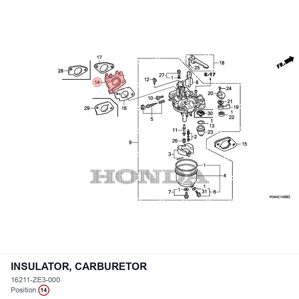 INSULATOR, CARBURETOR
