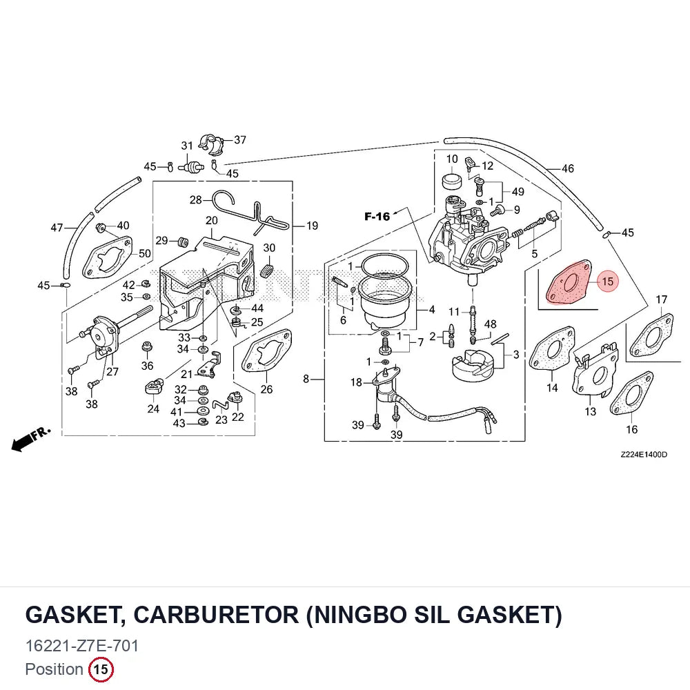 GASKET, CARBURETOR (NINGBO SIL GASKET)
