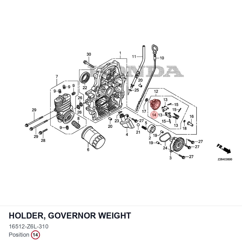 HOLDER, GOVERNOR WEIGHT