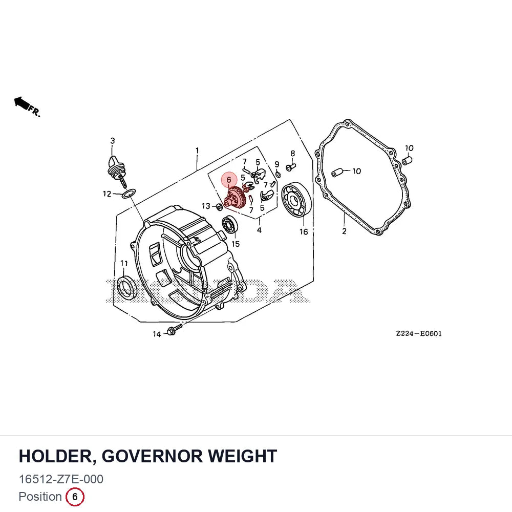 HOLDER, GOVERNOR WEIGHT