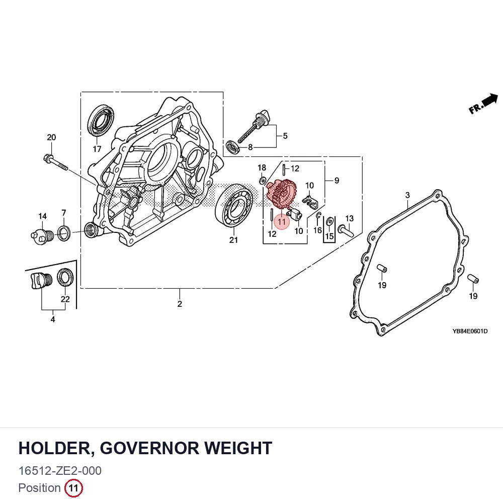 HOLDER, GOVERNOR WEIGHT