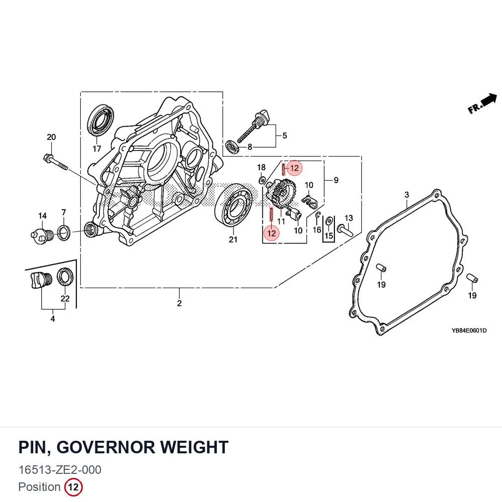 PIN, GOVERNOR WEIGHT