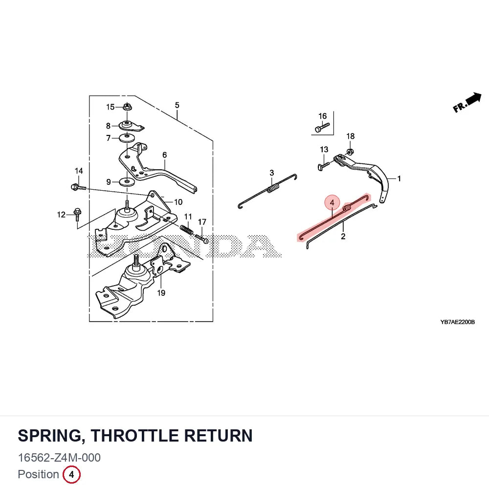 SPRING, THROTTLE RETURN
