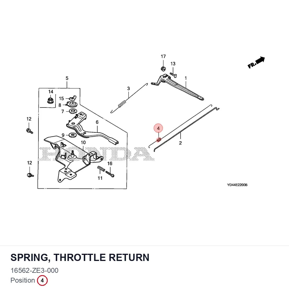 SPRING, THROTTLE RETURN