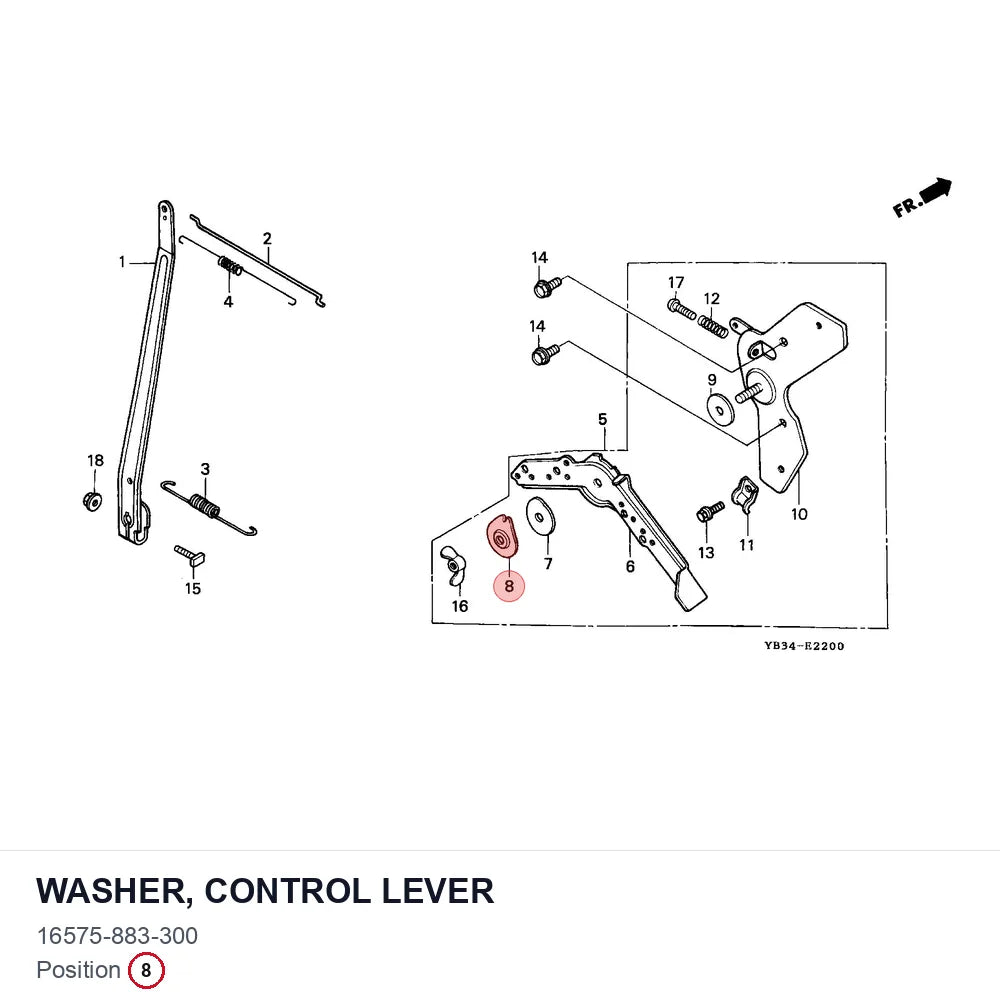 WASHER, CONTROL LEVER