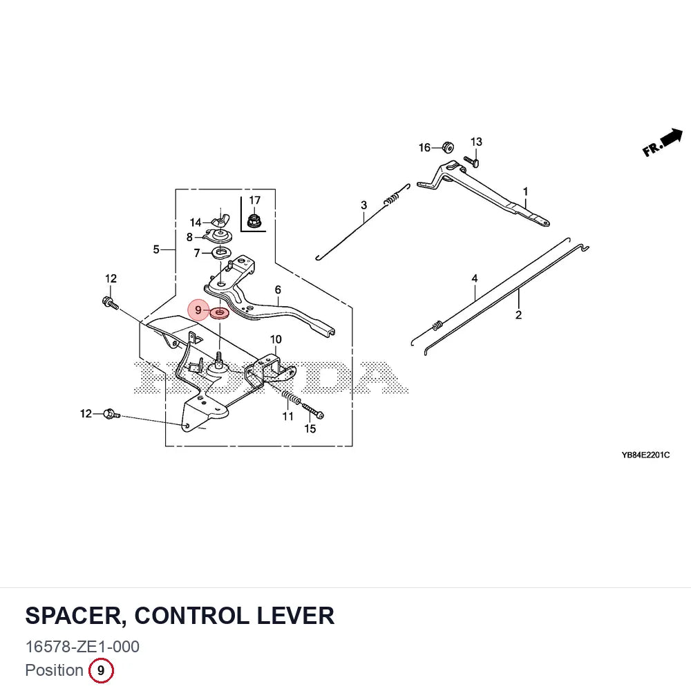 SPACER, CONTROL LEVER